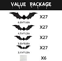 Joy Bang Halloween Bats Decor 108PCS 3D Bats for Wall Decoration Halloween Plastic Black Bat Wall... | Amazon (US)