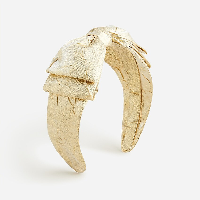 Girls' metallic bow headband | J. Crew US