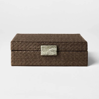 2.5"x8" Small Woven Decorative Box Dark Brown - Threshold\u2122 designed with Studio McGee | Target