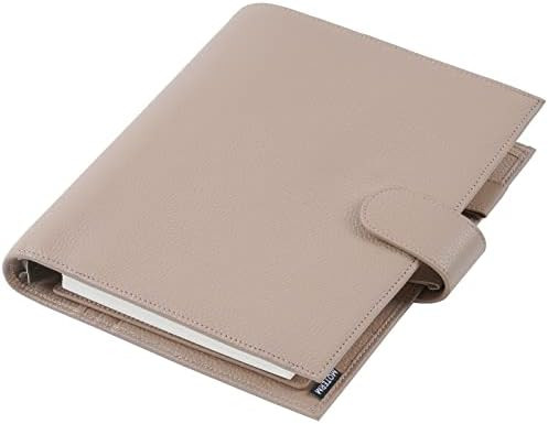 Moterm A5 Luxe Rings Planner - Genuine Leather Binder Organizer (Pebble-Taupe, 30mm Ring) | Amazon (US)