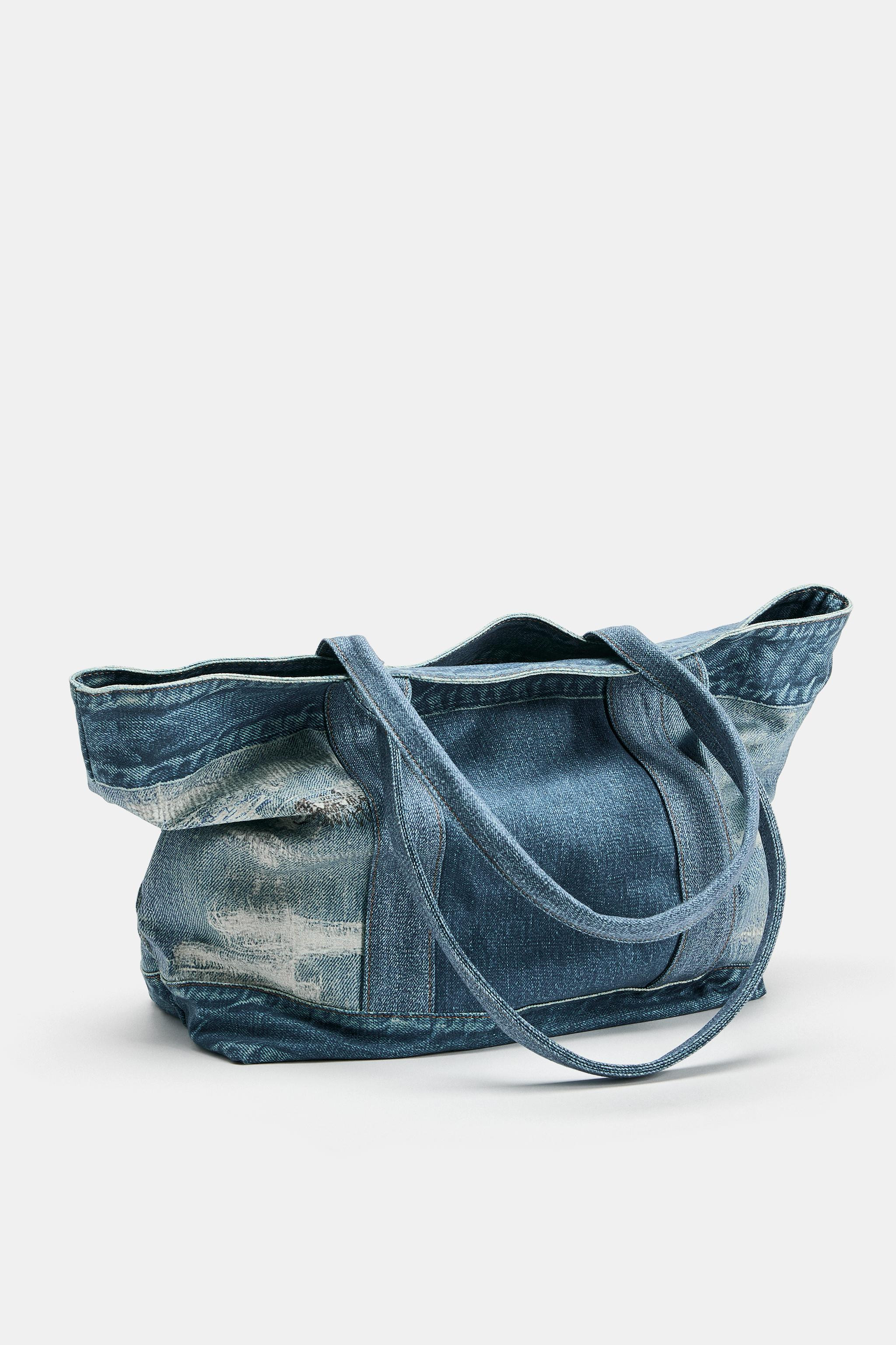 DENIM EFFECT SHOPPER BAG | Zara US