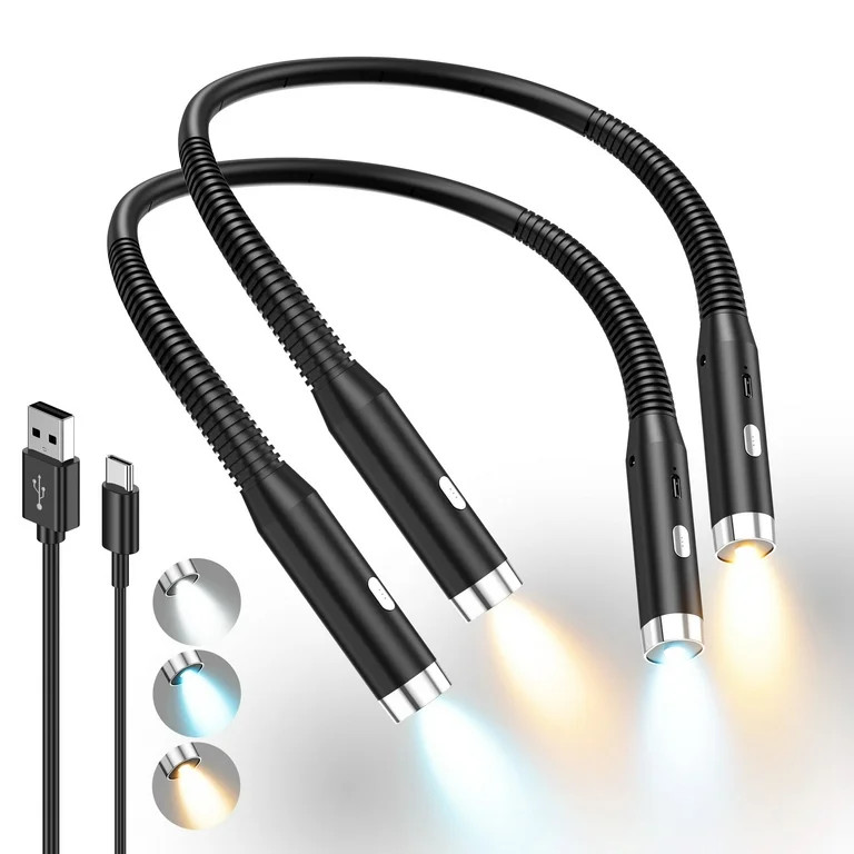 Rechargeable Book Light, Neck Reading Light with 3 Colors & 6 Brightness, Flexible Neck Light for... | Walmart (US)