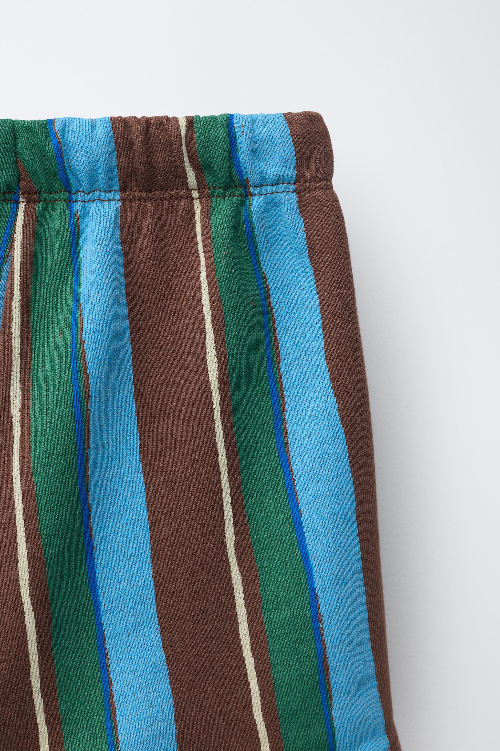 MULTICOLOURED STRIPED BERMUDA SHORTS | Zara UK