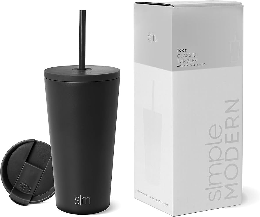 Simple Modern Insulated Tumbler with Lid and Straw | Iced Coffee Cup Reusable Stainless Steel Wat... | Amazon (US)