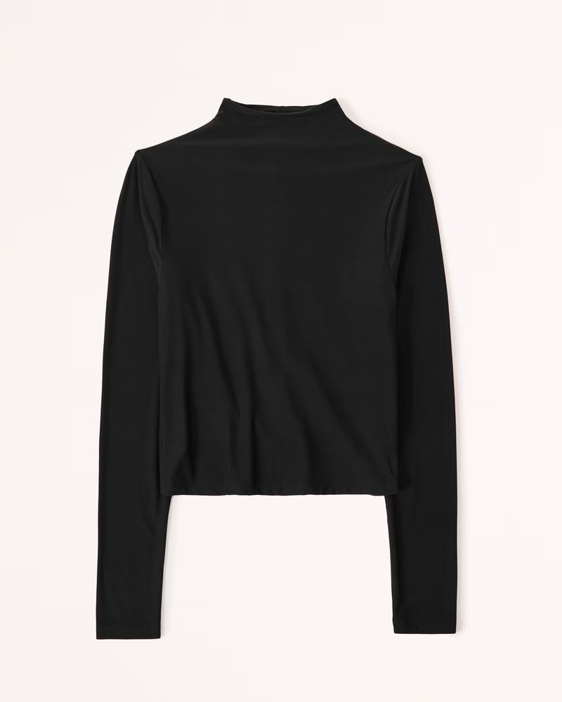 Long-Sleeve Soft Matte Seamless Mockneck Top | Abercrombie & Fitch (US)