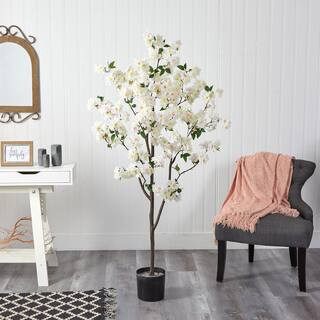 Nearly Natural 6 ft. Cherry Blossom Artificial Tree T2723-WH - The Home Depot | The Home Depot