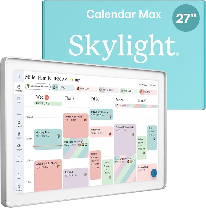 Skylight Calendar Max - 27-Inch Smart Digital Calendar & Chore Chart, Family Organizer with Inter... | Amazon (US)