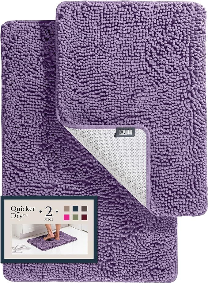 BELADOR Bathroom Rugs Sets 2 Piece (Purple Lavender, 2 Piece Set | 24x17 + 30x20) | Amazon (US)