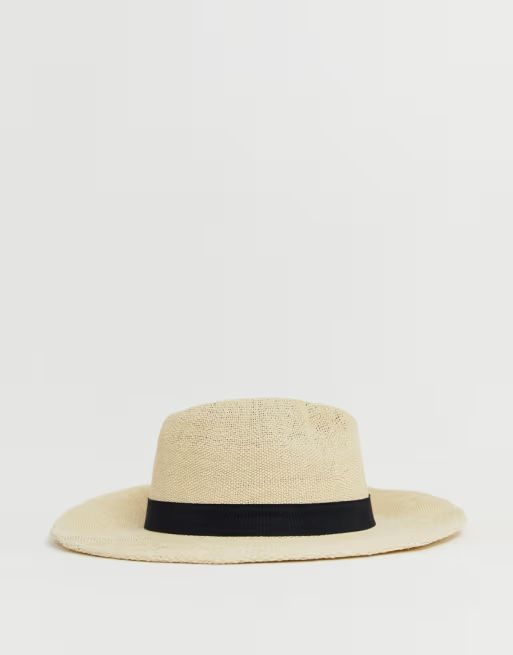 ASOS DESIGN straw fedora hat with size adjuster | ASOS US