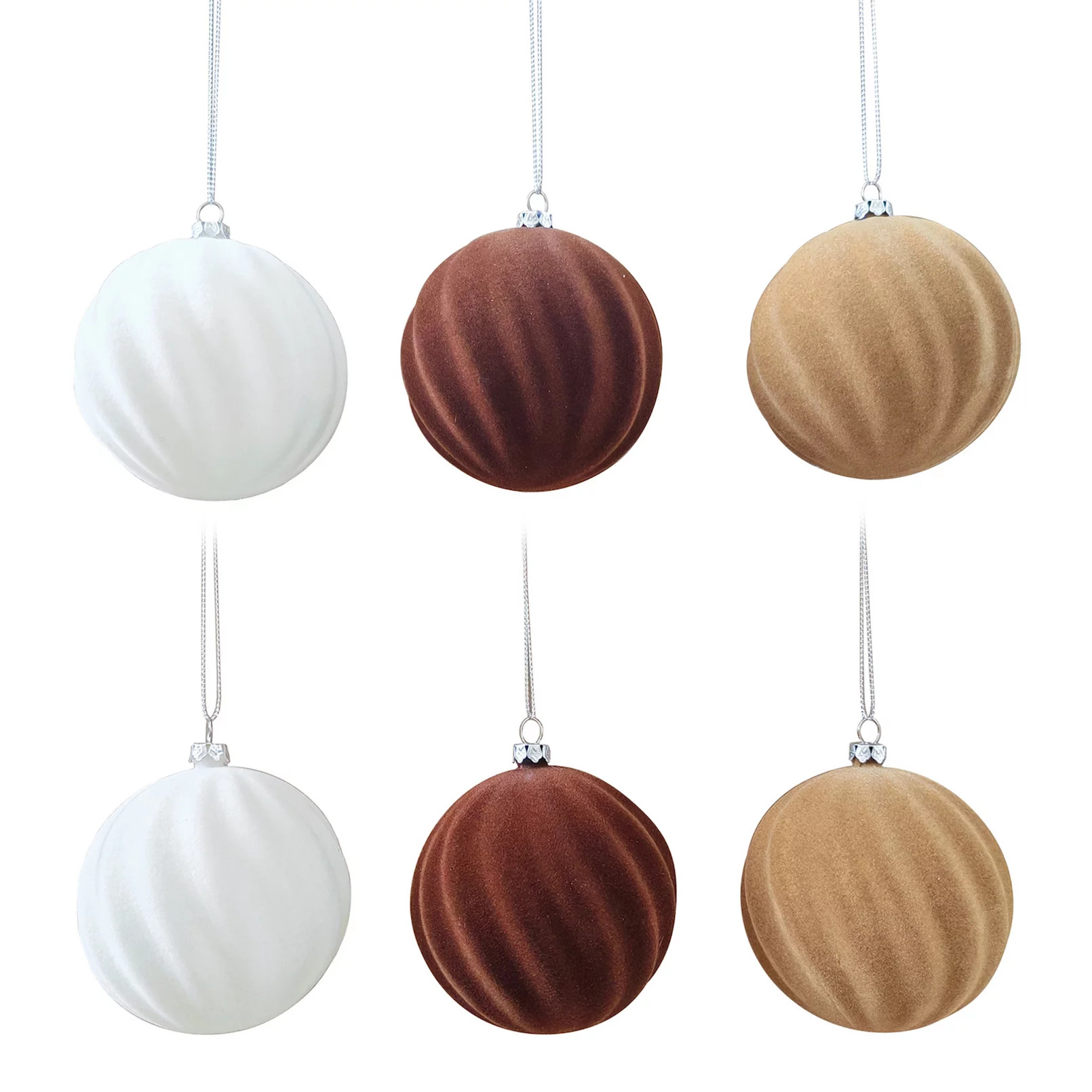 St. Nicholas Square® 6-pc. Flocked Plastic Bauble Christmas Ornament Set | Kohl's