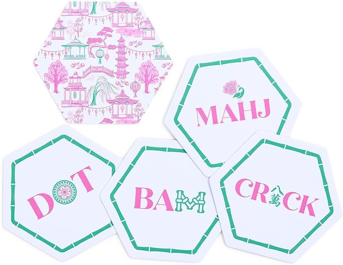 Two's Company Let's Mahj Heavyweight Paper Coasters in Gift Box, 4.5-Inch, Set of 24 | Amazon (US)