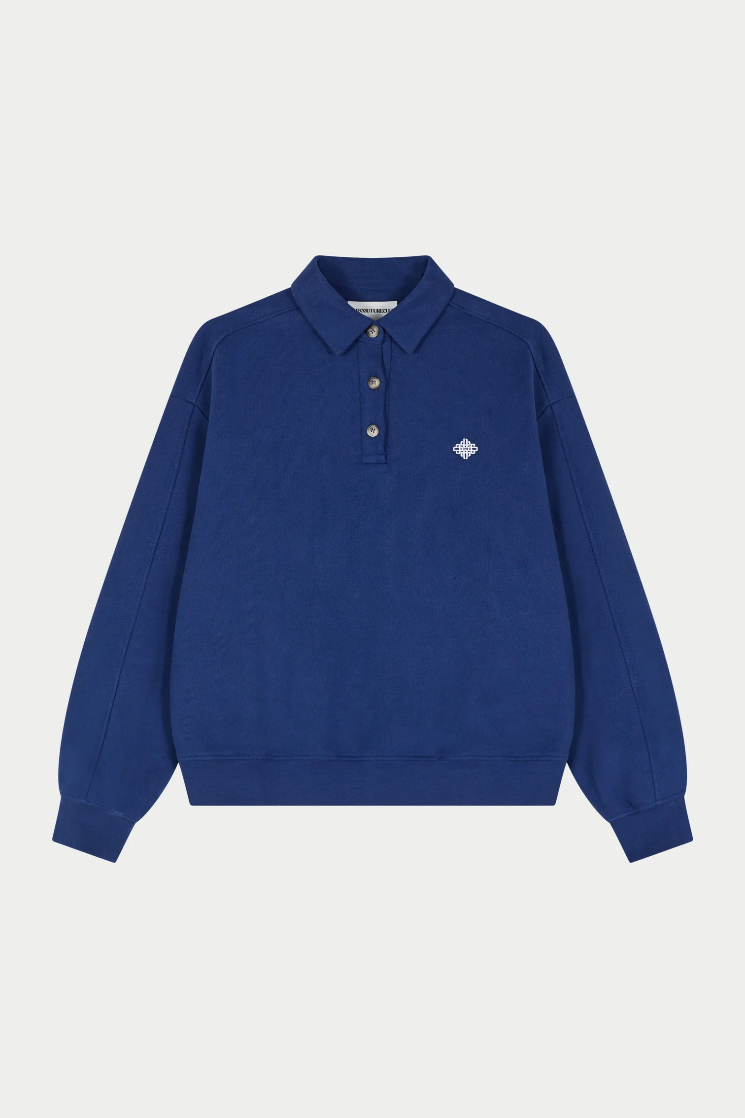EMBLEM EMBROIDERED RUGBY POLO - DEEP BLUE | The Couture Club