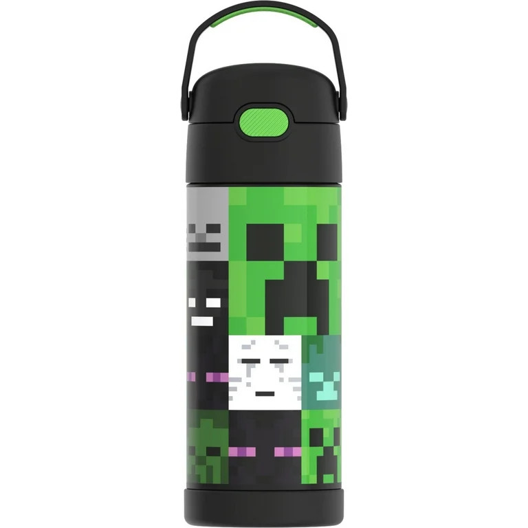 Thermos Kids Stainless Steel Funtainer Bottle with Straw, Dishwasher Safe, Leak Proof, Minecraft ... | Walmart (US)