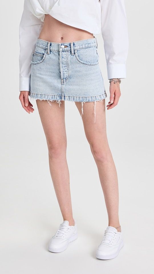 Alexander Wang Frayed Edge Low Jean Miniskirt | SHOPBOP | Shopbop
