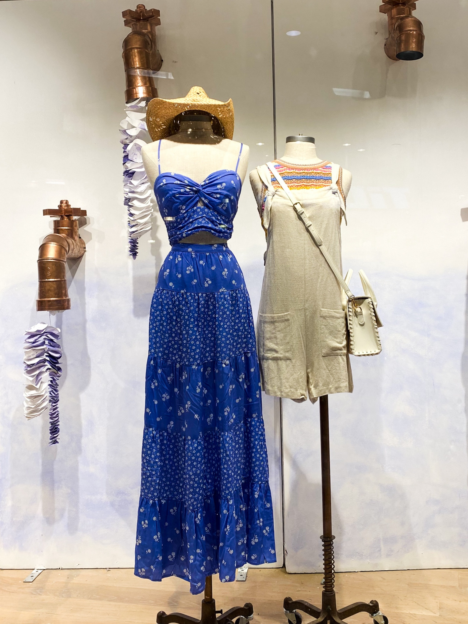 The cutest summer window display. Matching set and rompers for the season. 

Maxi dress, skirt, floral, casual, beach, 

#LTKTravel #LTKSwim #LTKParties