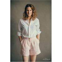 Abu Dhabi Shorts, Linen High Waisted Clothing, Pink Women Summer Linen Vacation Shorts | Etsy (US)