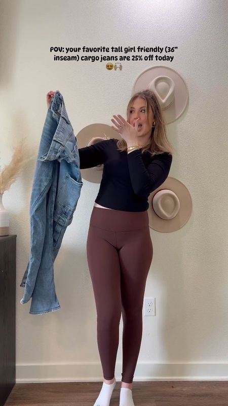 Im wearing a 6 tall/long in the cargo jeans! They’re 25% off today! I also linked some more tall cargo jean/pant options! 
 

Spring outfit, jeans, vacation outfit, casual outfit, mom outfit, tall women, tall fashion 

#LTKsalealert #LTKSeasonal #LTKSpringSale