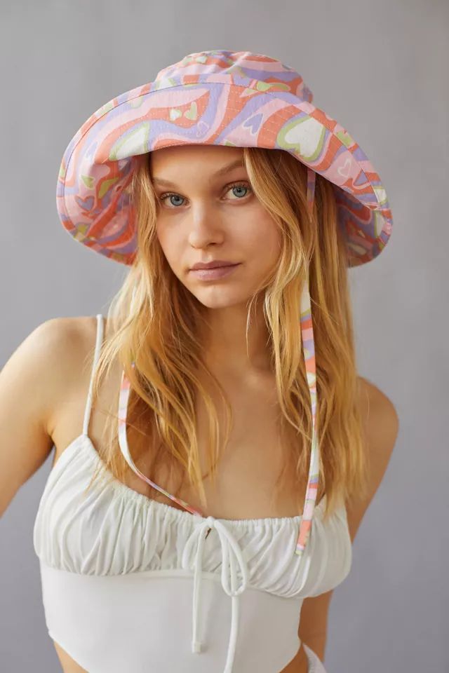 Piper Printed Wide Brim Bucket Hat | Urban Outfitters (US and RoW)