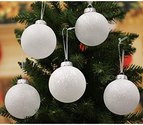 Sleetly White Ornaments for Christmas Tree Shatterproof Ball Decorations, Snowballs, 3.15", 1 Set | Amazon (US)