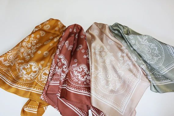 Take-4 Medium Paisley Pattern Silk Scarves Size: 2769cml X - Etsy | Etsy (US)