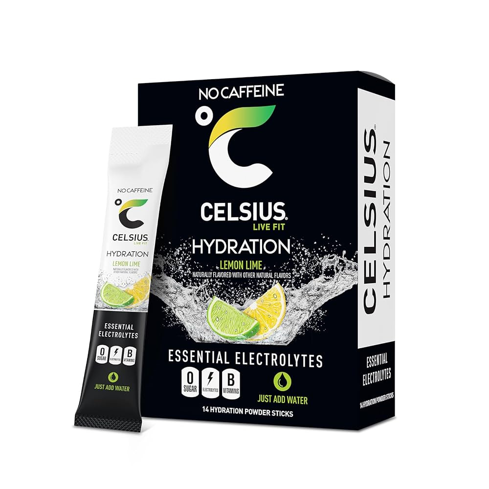 CELSIUS Hydration™ Lemon Lime, Sugar Free Electrolyte Hydration Drink Mix (Pack of 14) | Amazon (US)