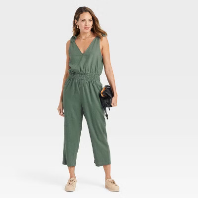 Women's Sleeveless Tie-Shoulder Jumpsuit - A New Day™ | Target