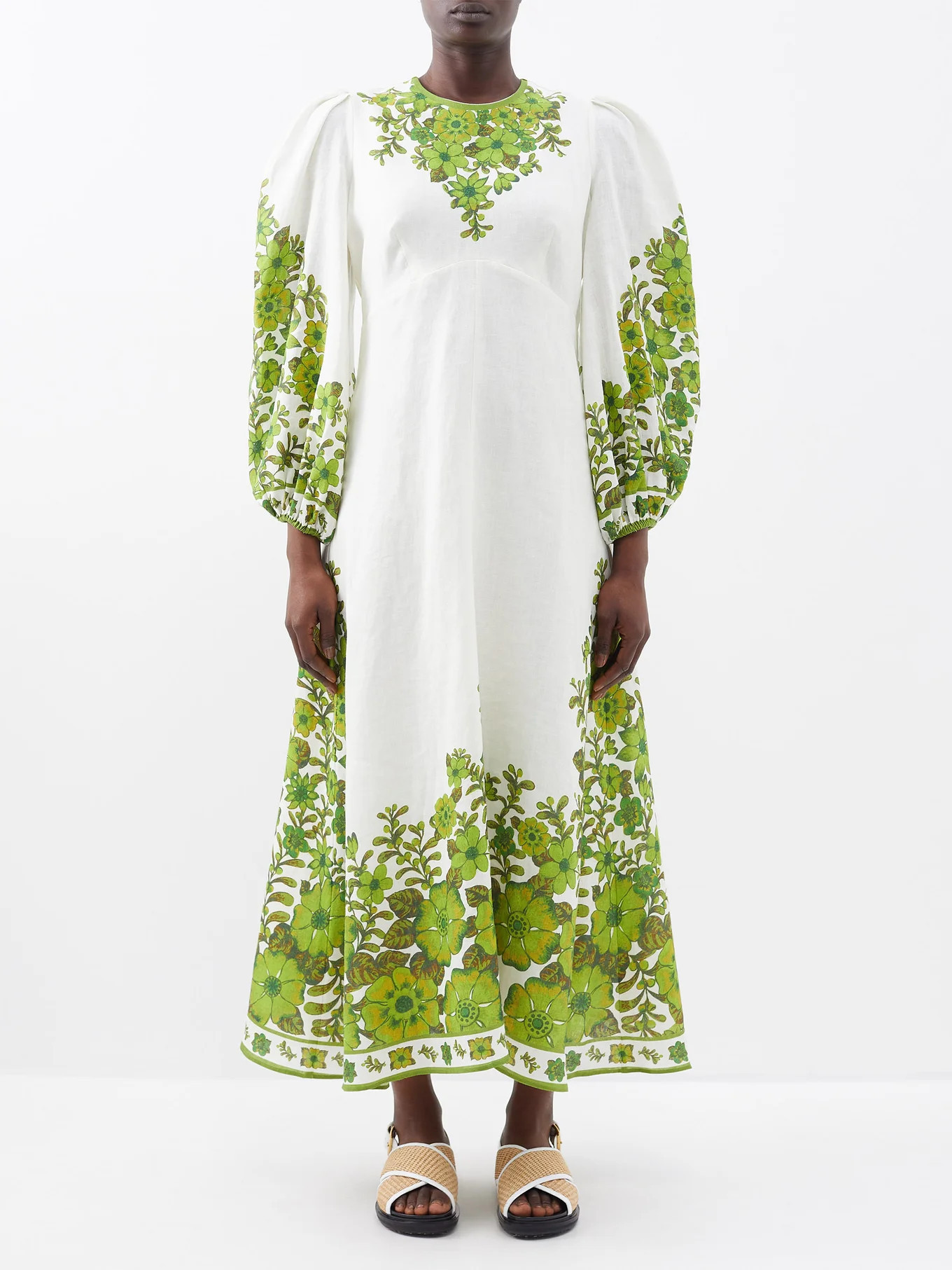 Wallis Myrtle-print linen dress | ALÉMAIS | Matches (US)