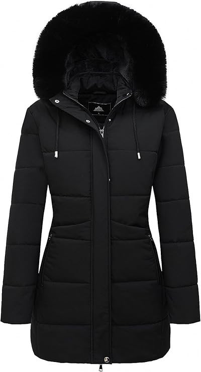 MOERDENG Women's Winter Puffer Coat Thicken Fleece Lined Down Jacket Waterproof Faux Fur Detachab... | Amazon (US)