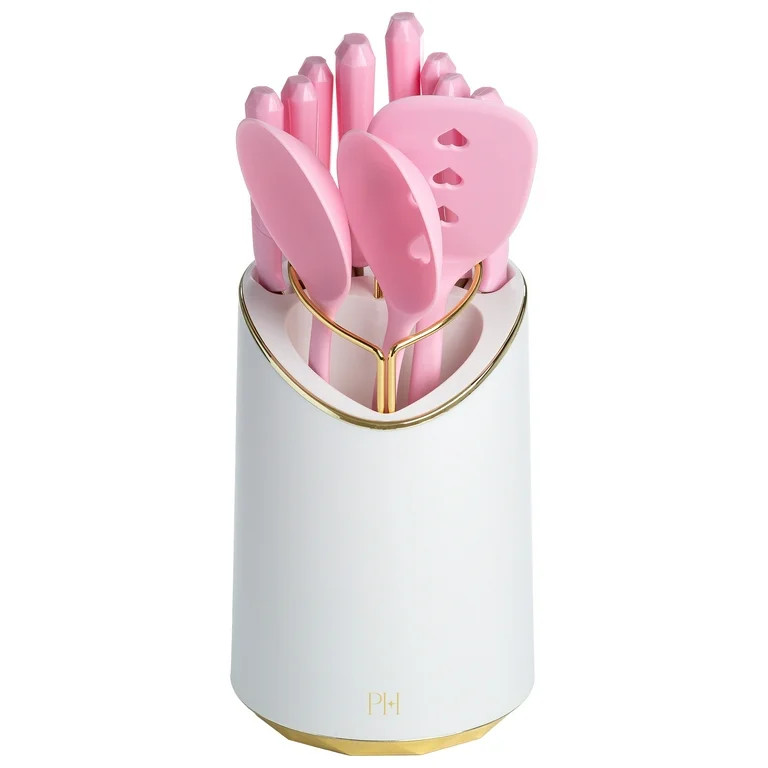 Paris Hilton 12 Piece Knife and Kitchen Utensil Set with Caddy, Pink | Walmart (US)