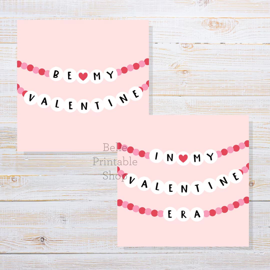 Printable Cookie Tag - In My Valentine Era / Be My Valentine (Friendship Bracelet) - 2 Sizes: 2" ... | Etsy (US)