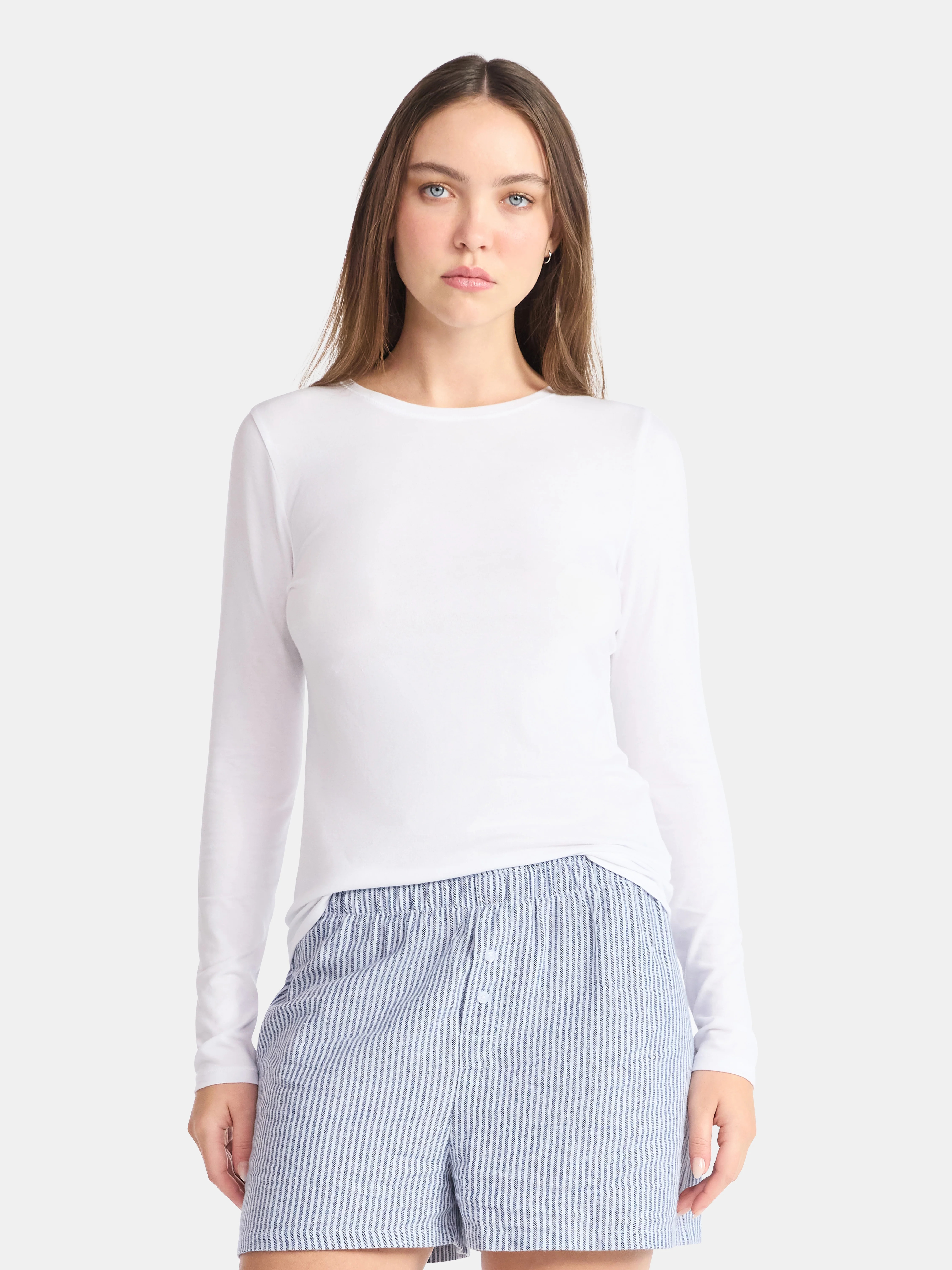 No Boundaries Long Sleeve Crewneck Tee, Women's | Walmart (US)