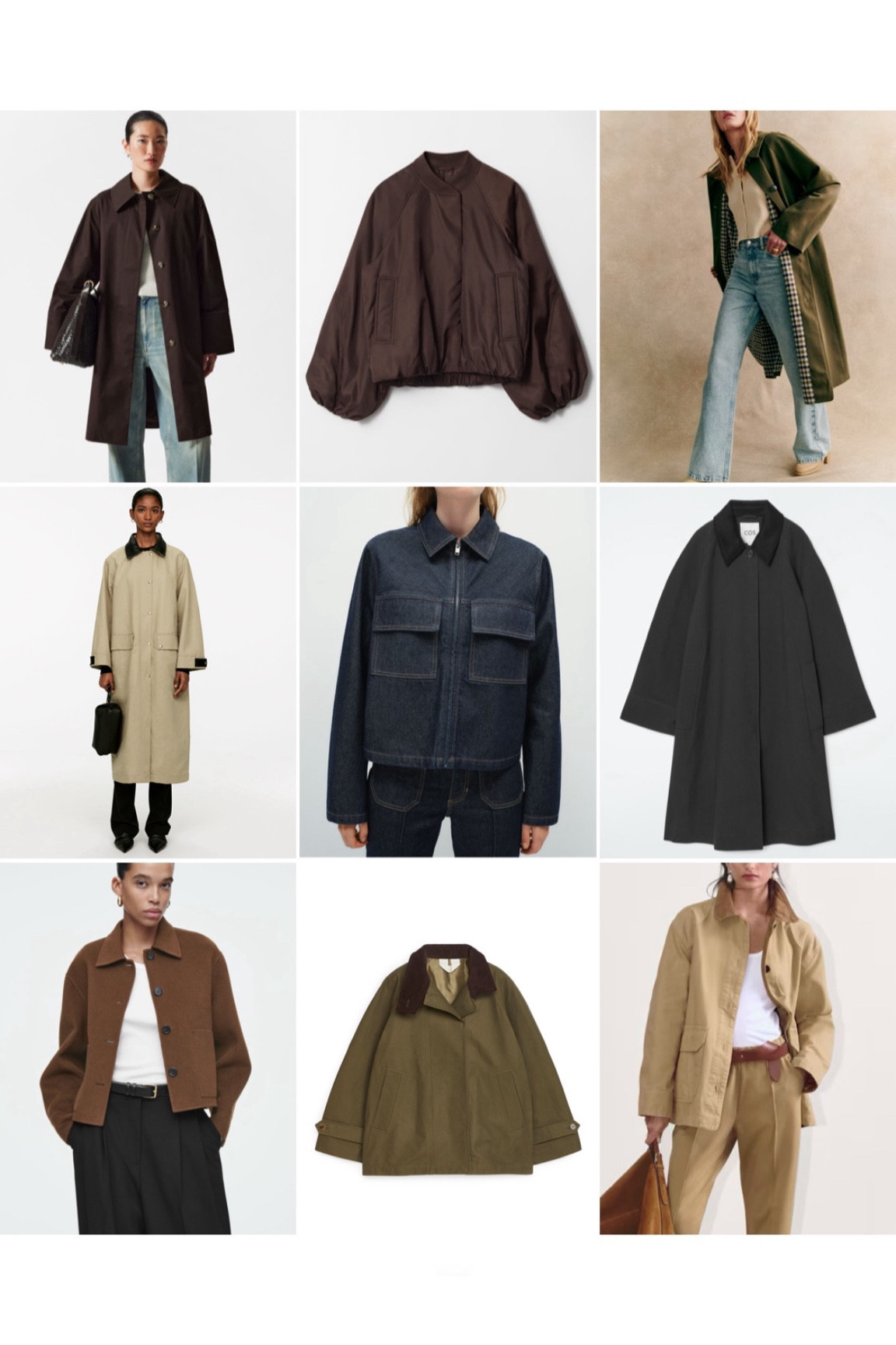 TOP NINE Autumn Jackets | Everlane, COS, ARKET, H&M, Sezane, black coat, green coat, bomber jacket, wool jacket, long jacket, trench coat, utility jacket, barn jacket 

#LTKeurope #LTKautumn #LTKuk