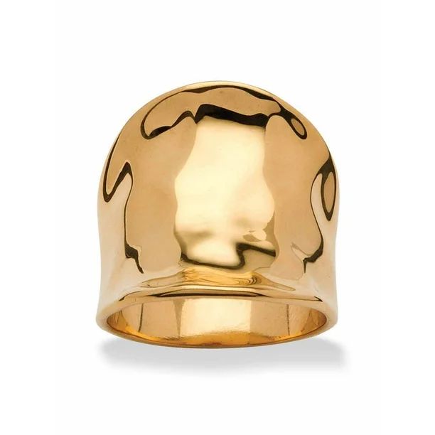 Concave Cigar Band Ring 18k Gold Plated | Walmart (US)