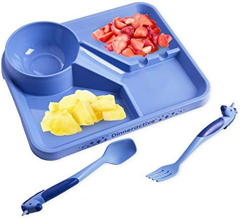 Dinneractive Unicorn Meal Set - 3 PC - Purple - Childrens Plate & Utensils - Fun Toddler Plates -... | Amazon (US)