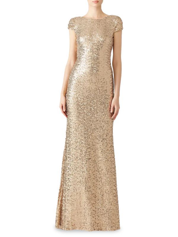 Badgley Mischka Sequin Cowl Gown on SALE | Saks OFF 5TH | Saks Fifth Avenue OFF 5TH
