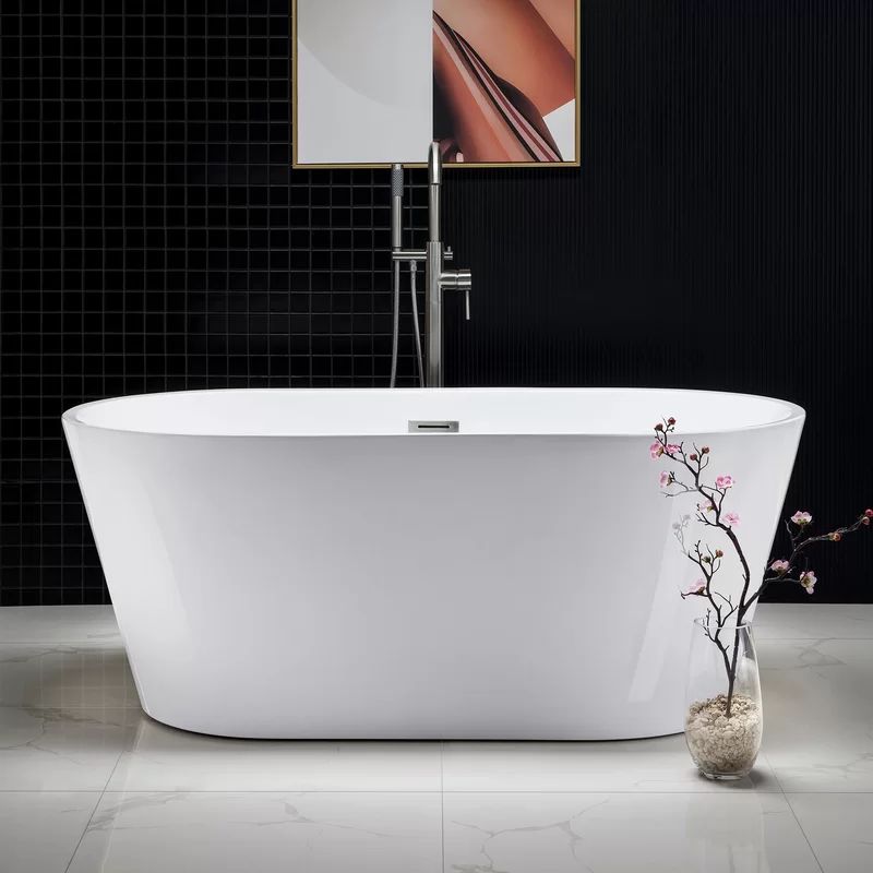 59" x 30" Freestanding Soaking Bathtub | Wayfair North America