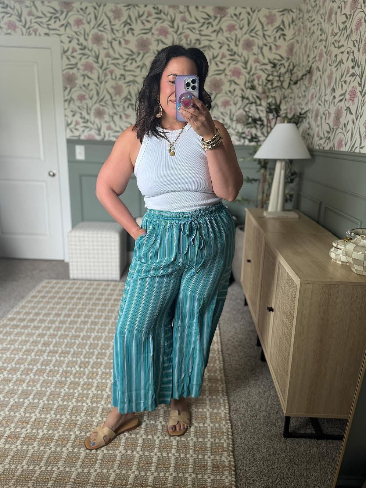 Midsize spring and summer outfit idea!! These pants are an absolute favorite of mine and I have them in allllll the colors 🤌🏼🤌🏼🤌🏼 wearing size xl! 

#LTKBeauty #LTKMidsize #LTKootd