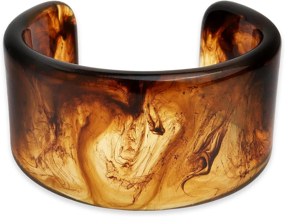 Chunky Resin Wide Bangle Bracelets for Women, Trendy Statement Minimalist Acrylic Bracelet Prom H... | Amazon (US)