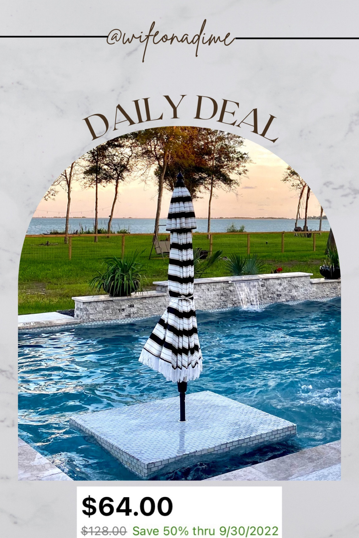 Order now!!! Our 9ft striped umbrella is 50% off and going to go fast! We have 2 and love the fringe. 

#LTKSeasonal #LTKSale #LTKhome