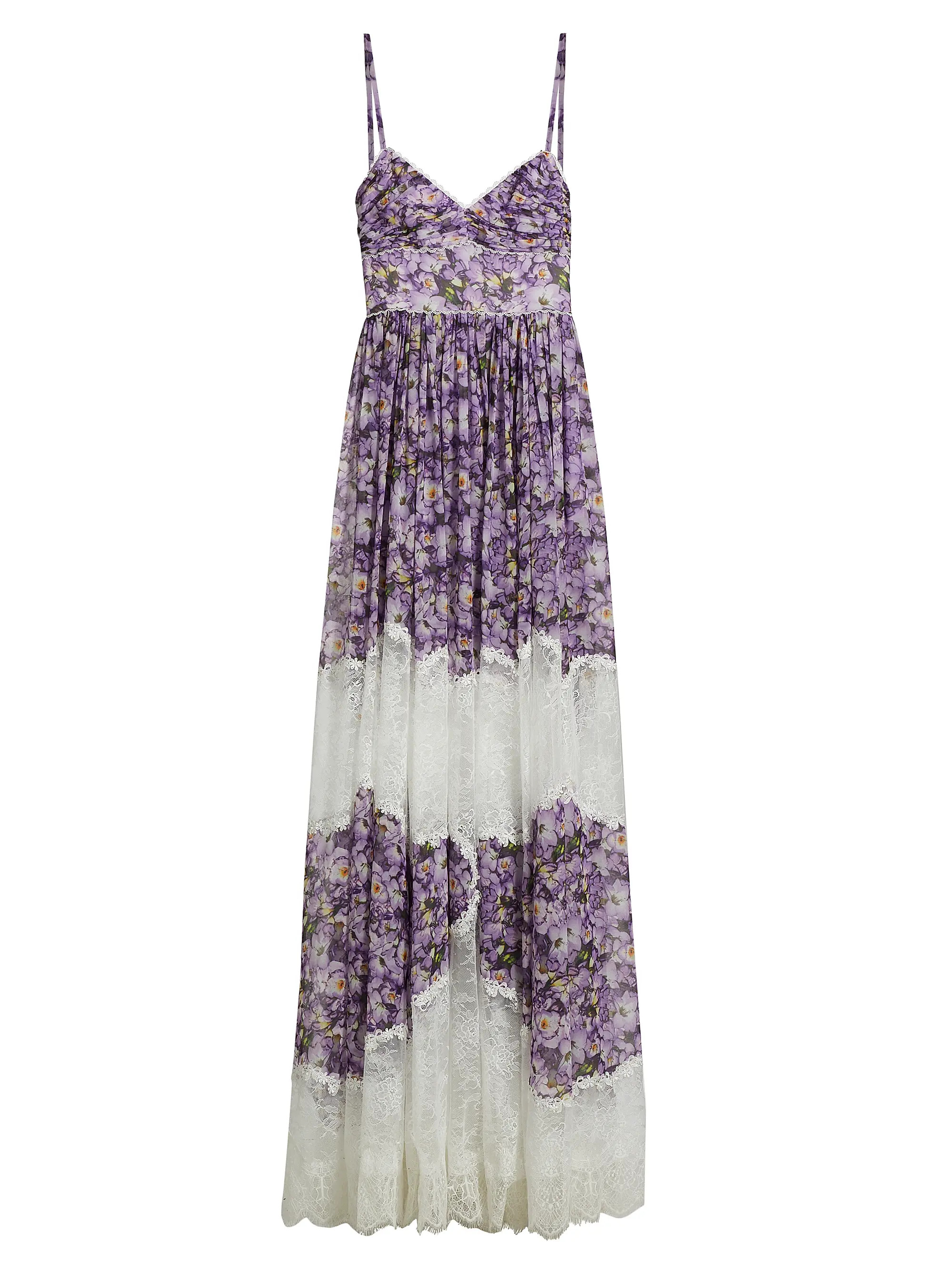 Floral & Lace Tiered Slipdress Gown | Saks Fifth Avenue