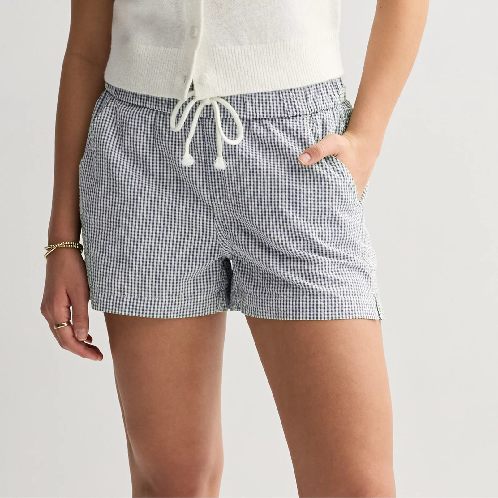 Juniors' SO® Mid Rise Seersucker Shorts | Kohl's