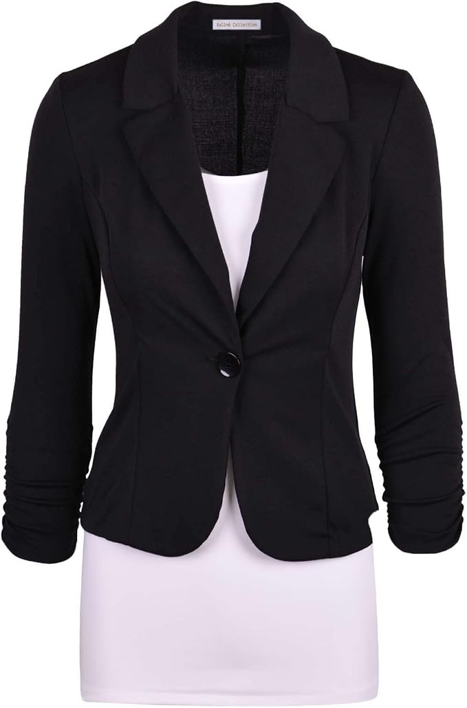 Women's Casual Work Solid Color Knit Blazer | Amazon (US)