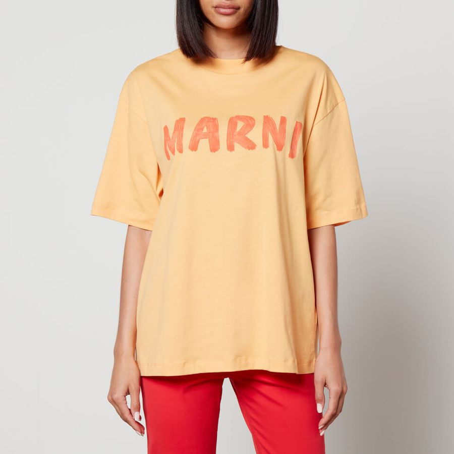 Marni Logo-Print Cotton-Jersey T-Shirt | Coggles (Global)