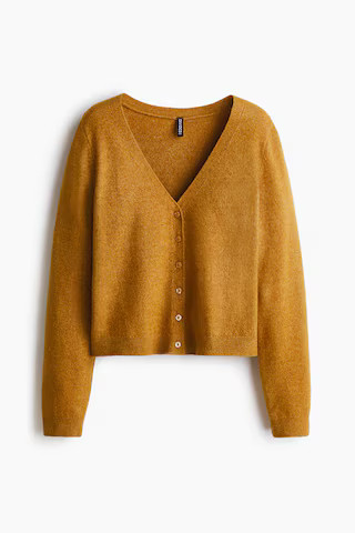 H & M - V-Neck Cardigan - Yellow | H&M (US + CA)