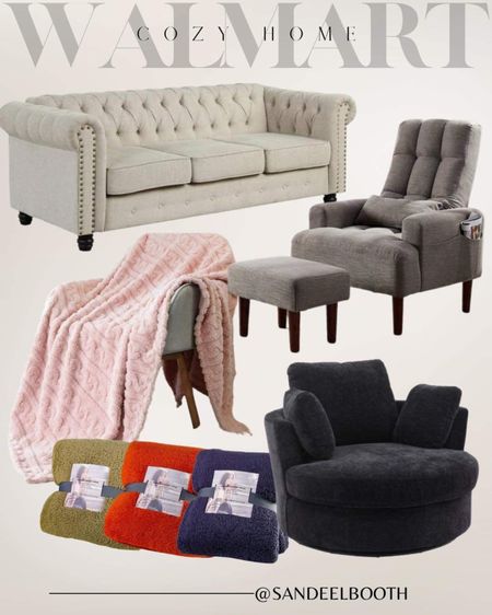 Walmart cozy home finds
Living room sets
Cozy blankets 
Cozy chairs
Neutral home finds 

#LTKFind #LTKSeasonal #LTKhome
