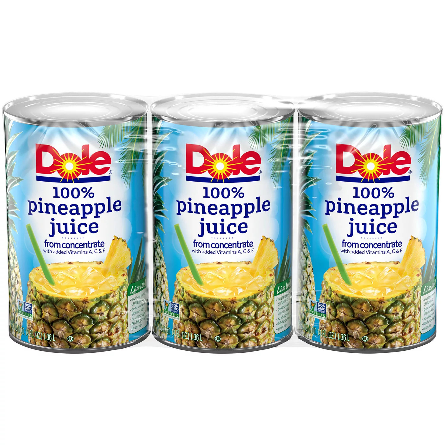 Dole Pineapple Juice, 46 fl. oz., 3 pk. | Sam's Club
