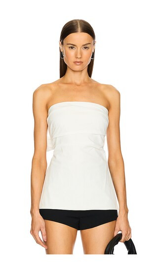 Strapless Tie Back Top in Off White | Revolve Clothing (Global)