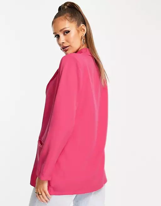 In The Style x Naomi Genes - Oversized blazer in felroze, deel van combi-set | ASOS (Global)