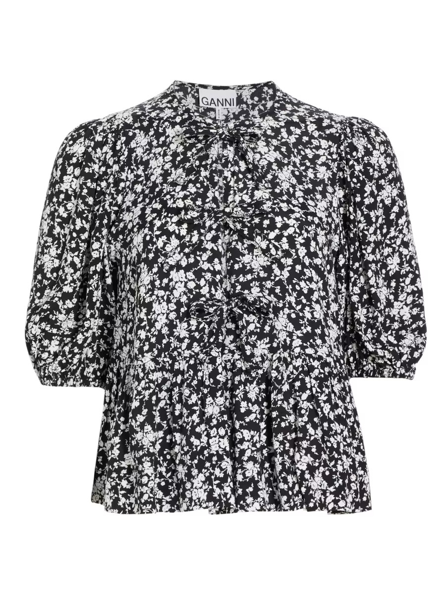 Floral Crepe Peplum Blouse | Saks Fifth Avenue