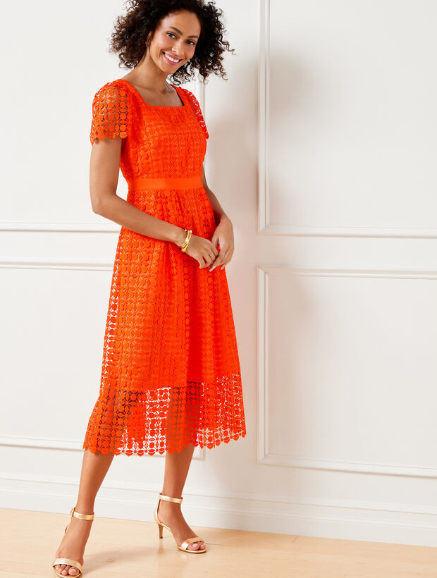 Lace Fit & Flare Dress | Talbots